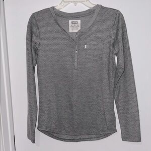 Levi's Charcoal Striped Henley Shirt Junior Size XL 13-15